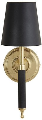 Maddox 1-Light Ribbed Arm Sconce with Shade Black Metal Shade