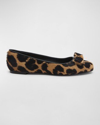 Siwar Leopard-Print Bow Ballet Flats