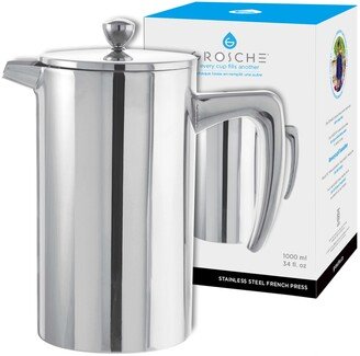 Dublin Stainless Steel Double Wall Insulated French Press, 34 fl oz Capacity