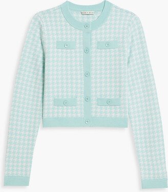 Tanna cropped houndstooth wool-blend cardigan