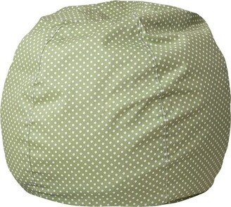 Emma and Oliver Small Green Dot Refillable Bean Bag Chair for Kids and Teens