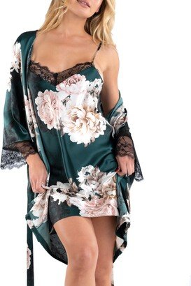 Women's Aribella 2-Pc. Floral Robe & Chemise Set