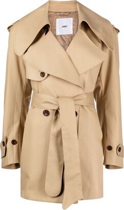 Belted Double-Breasted Trench Coat-AH