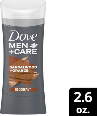 Dove Men+Care 0% Aluminum Deodorant Stick Sandalwood & Orange - 2.6oz