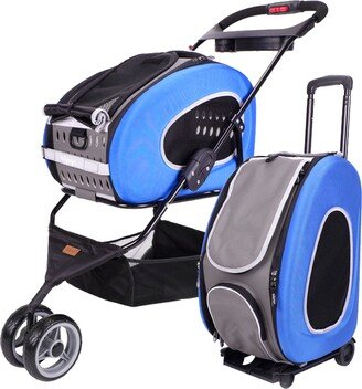 Ibiyaya 5 in 1 EVA Convertible Foldable Small Pet Carrier/Stroller System, Blue - 15.90