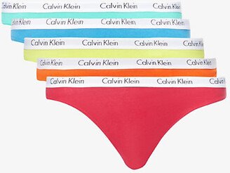 Womens Pride Combo Carousel Stretch-cotton Pack of Five Cotton Thongs