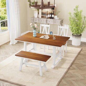 Modern 6-Piece Wood Dining Table Set Kitchen Table Set