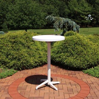 Sunnydaze Decor Sunnydaze Indoor/Outdoor All-Weather Round Foldable Bar Table - Plastic - White - White|White