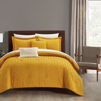 Chic Home Design Reign 9 Piece Comforter Set Clip Jacquard Geometric Pattern Design Bed In A Bag Bedding