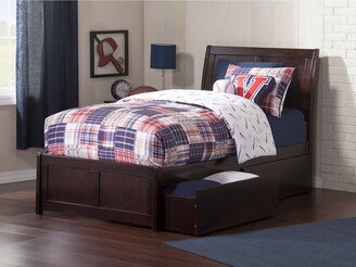 AFI Portland Twin XL Platform Bed with Matching Foot Board with 2 Urban Bed Drawers in Espresso