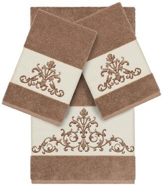 Scarlet 3-Piece Embellished Towel - Latte