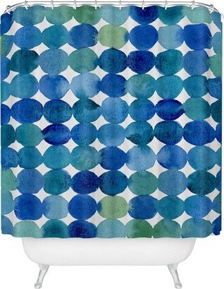 Angela Minca Dot Pattern Shower Curtain Blue