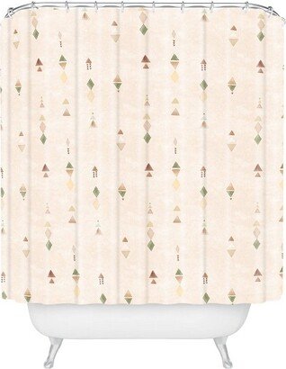 Ninola Design Terracotta Watercolor Triangles Shower Curtain Beige