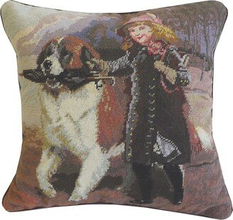 Off To School Needlepoint Pillow