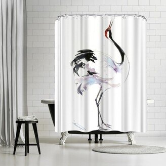 71 x 74 Shower Curtain, Japanese Crane Dance 4 by Suren Nersisyan