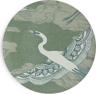 Salad Plates: Egrets - Green Salad Plate, Green