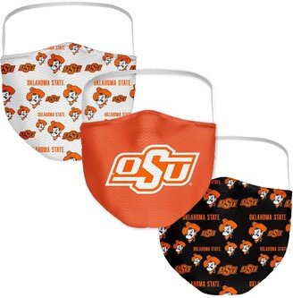 Multi Adult Oklahoma State Cowboys All Over Logo Face Covering 3-Pack