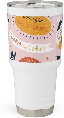 Travel Mugs: Seasons Greetings Travel Tumbler, 30Oz, Multicolor