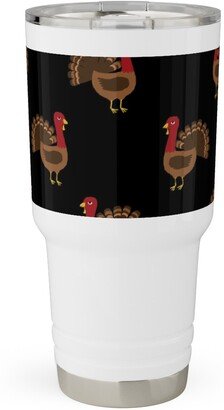 Travel Mugs: Turkey Toss Travel Tumbler, 30Oz, Black