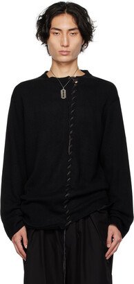 Black Lace-Up Sweater