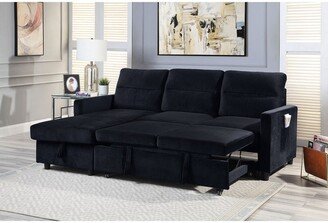 IGEMANINC 81.5 Sleeper Sofa, Square Arm Sofa, Deep Cushions Sofa with Storage