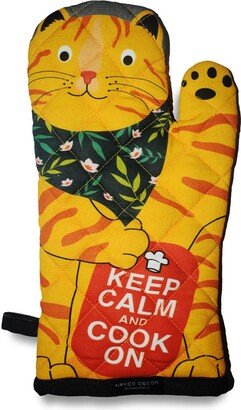 Adorable Orange Tabby Kitty Cat - Keep Calm & Bake On Oven Mitt