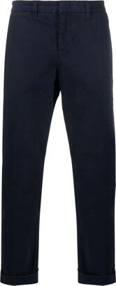 Navy Blue Capri Cotton Trousers-AD