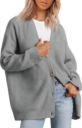 OSFVNOXV Today 2023 Womens Fall Sweaters Cardigan V Neck Lightweight Cardigan Open Front Plus Size Knit Loose Sweater Casual Outerwear