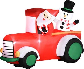 5' Inflatable Santa Claus Driving, Blow-Up Outdoor Led Yard Display