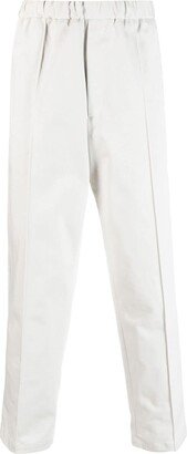 Elasticated-Waist Straight-Leg Trousers-AI