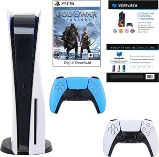 Sony PlayStation 5 Core Console with God of War: Ragnarok with Voucher and DualSense Controller in Starlight Blue