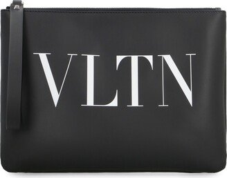 Vltn Leather Flat Pouch