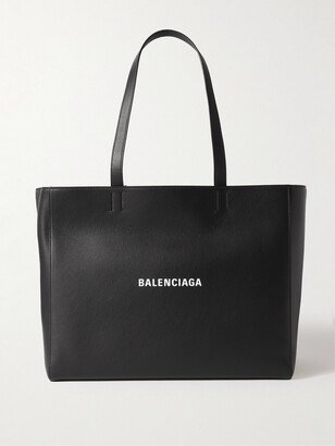 Logo-Print Leather Tote Bag-AA