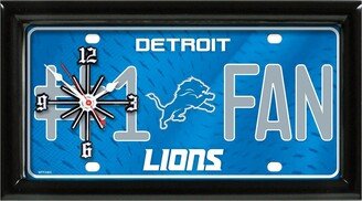 NFL Wall/Desk Analog Clock, #1 Fan with Team Logo - Detroit Lions