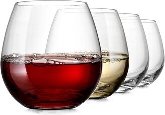 4 Piece Stemless Wine Glasses Set - Perfect For Wine & Other Cocktails