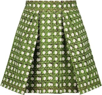 Polka-Dot High-Waist Mini Skirt