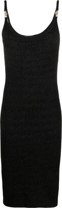 Croc-jacquard sleeveless midi dress