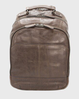 Men's Logan Leather Multi-Zip Backpack