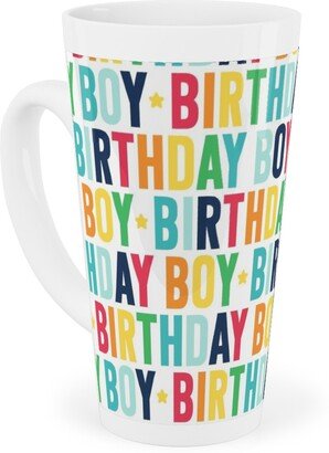 Mugs: Birthday Boy - Uppercase - Rainbow Tall Latte Mug, 17Oz, Multicolor