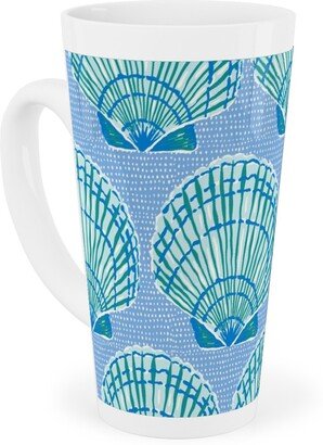 Mugs: Clams - Blue Tall Latte Mug, 17Oz, Blue