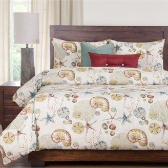 Naples Coral 6 Piece Queen Luxury Duvet Set