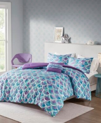 Closeout Mi Zone Pearl Metallic Printed Reversible Comforter Set