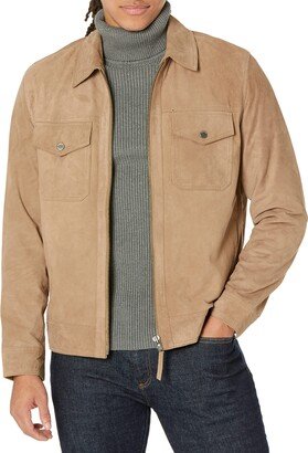 Mens Clothing Suede Leather Trucker Jacket