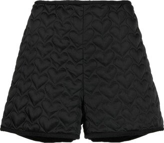 Heart-Pattern Quilted Shorts