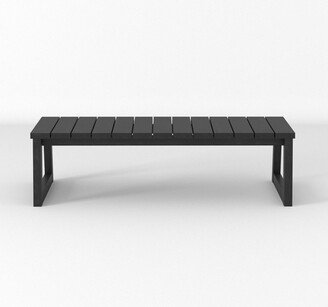 Saracina Home Modern Slatted Rectangle Patio Coffee Table