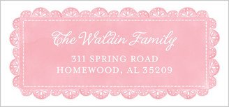 Address Labels: Delicate Lace Girl Address Label, Pink, Matte