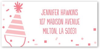 Address Labels: Happy Confetti Girl Address Label, Pink, Address Label, Matte