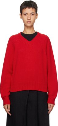 Dunst Red V-Neck Sweater