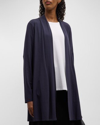 Open-Front Jersey Knit Cardigan