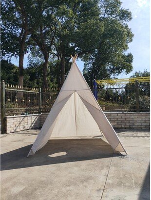 8 Ft Super Large Kid's Teepee Tent for Indoor And Outdoor- Off White - 1pc